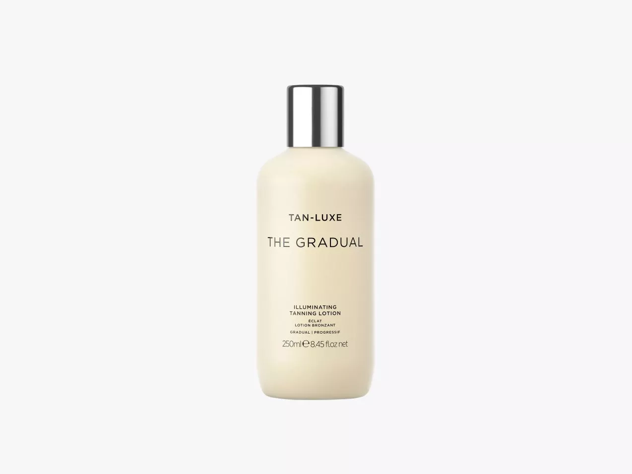 Tan-Luxe The Gradual illuminating tanning lotion 250ml bottle with silver cap