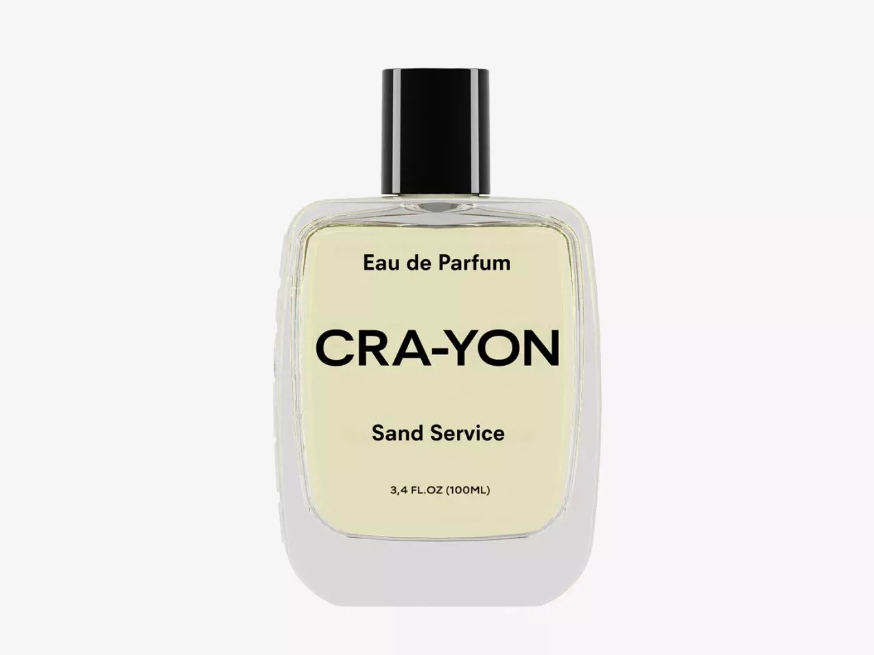 CRA-YON Sand Service Eau de Parfum 100ml bottle with black cap, minimalist label on light background
