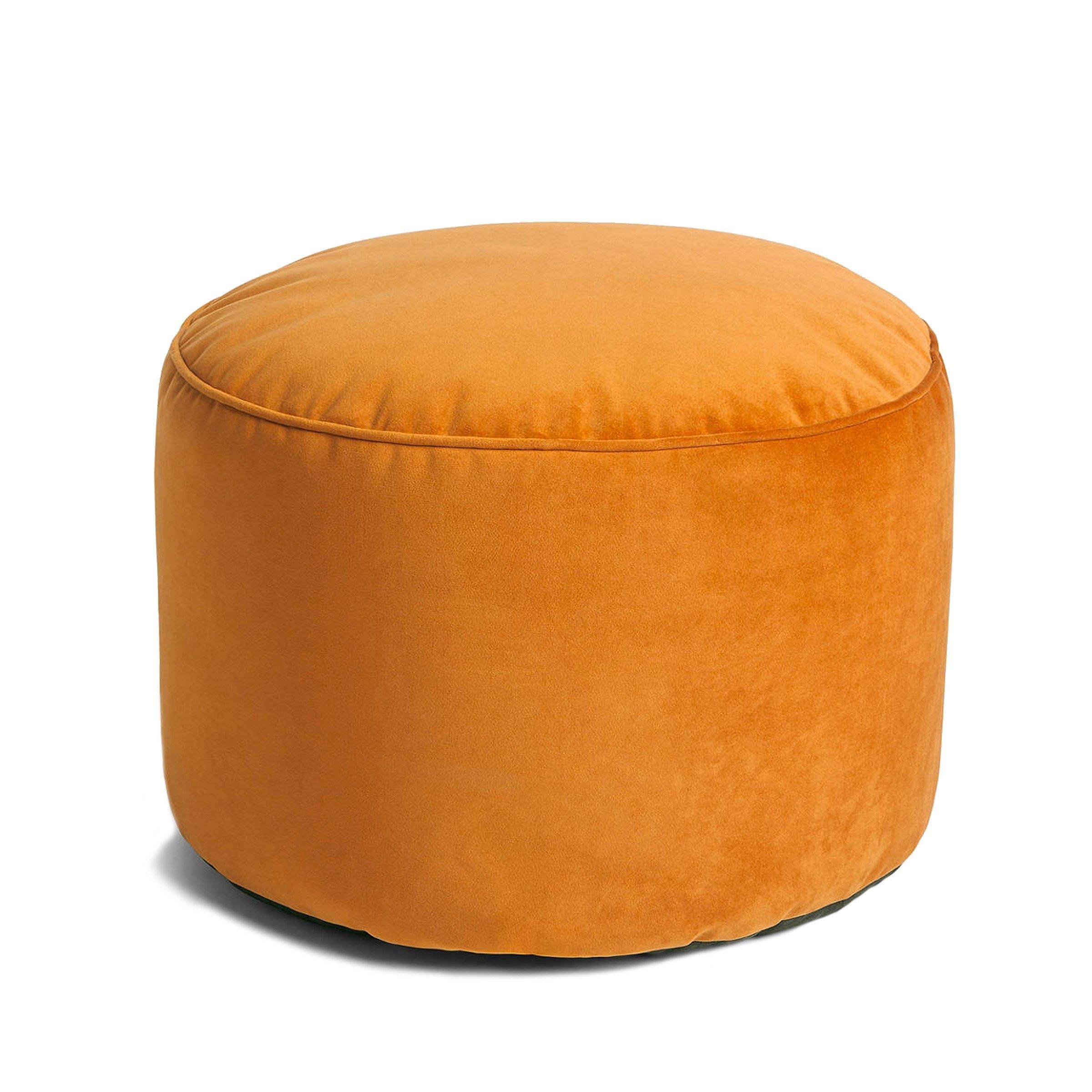 John Lewis & Partners Velvet Pouffe, Orange