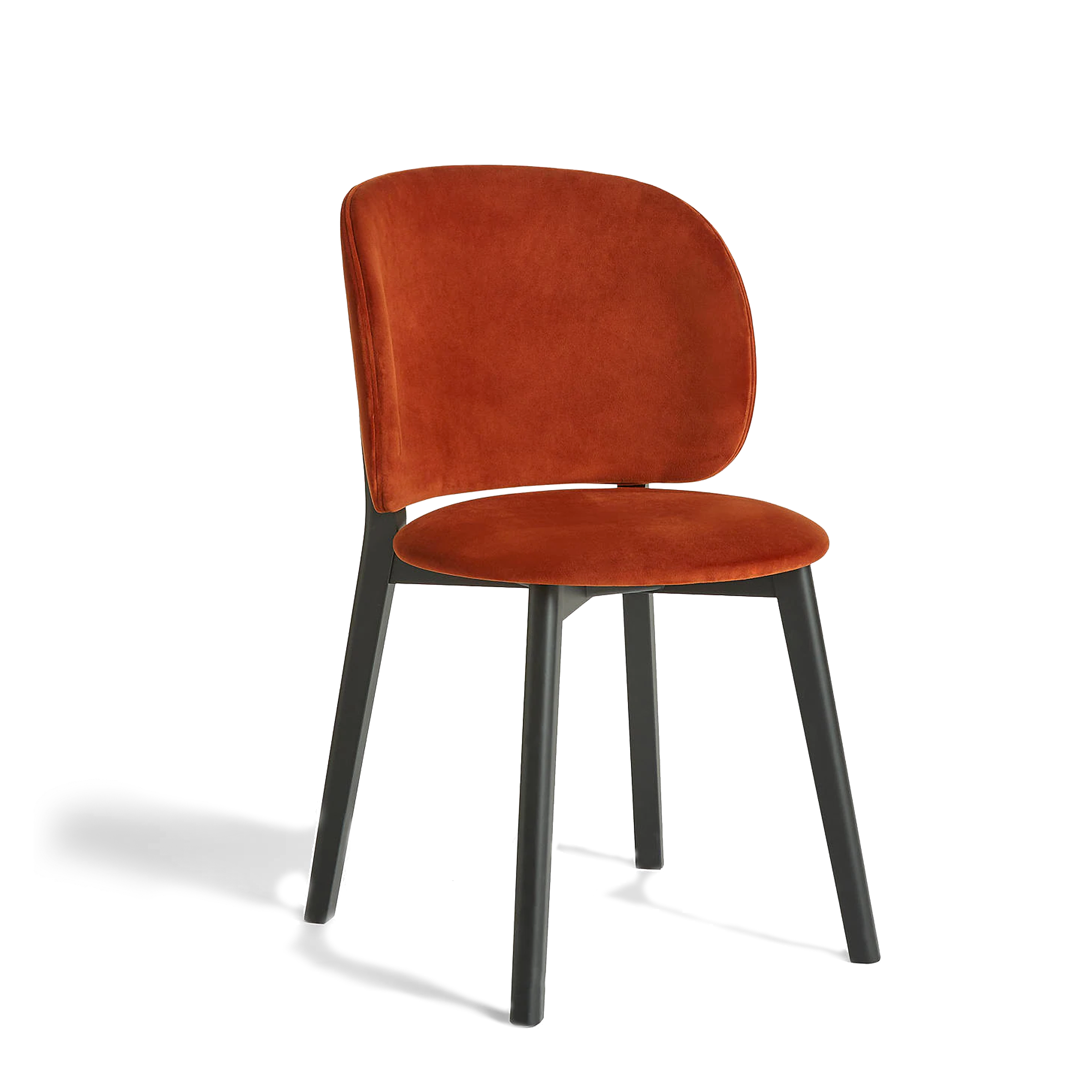 John Lewis & Partners Eclipse Velvet Dining Side Chair, Burnt Orange