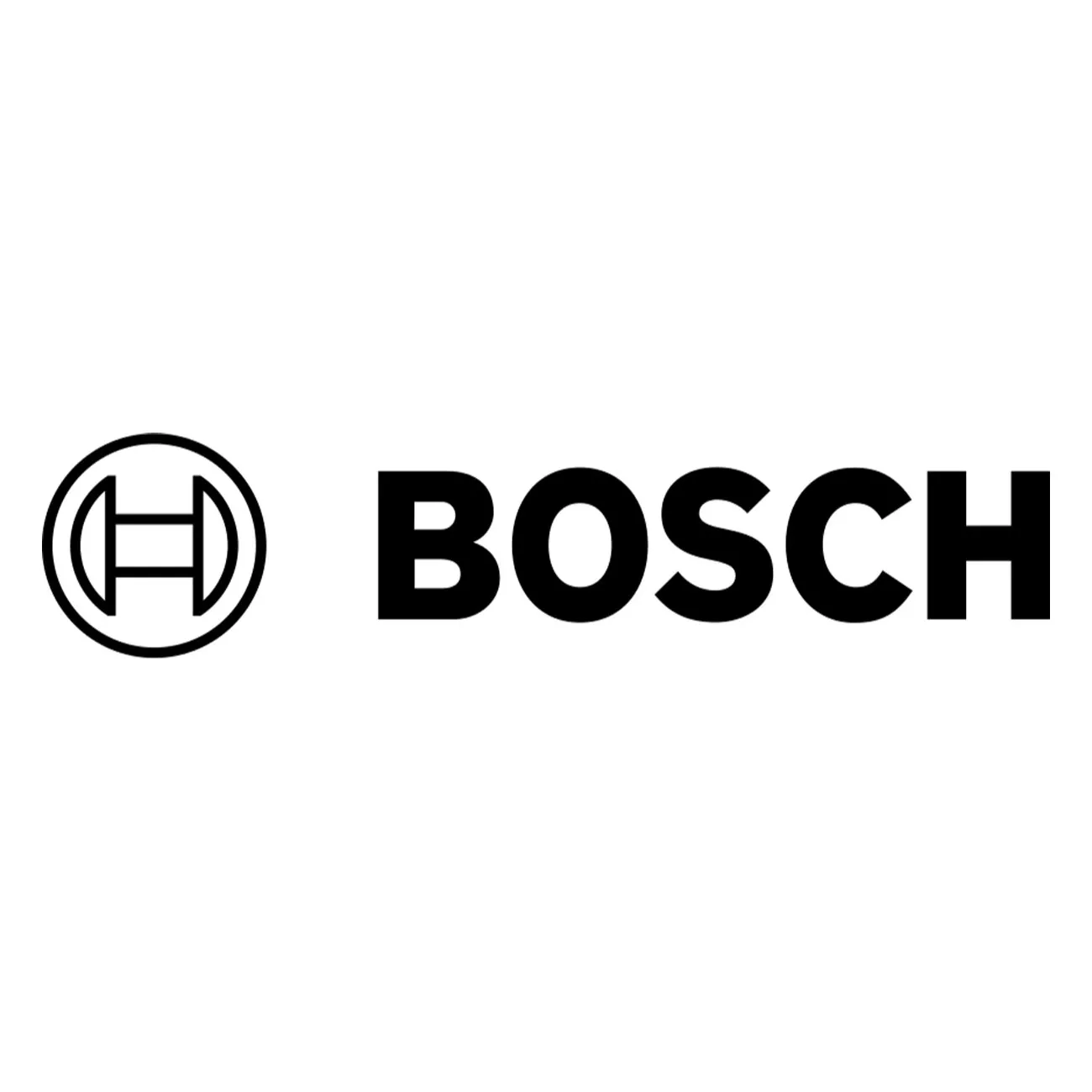 Bosch logo in black with circular emblem on left and bold BOSCH wordmark on white background banner