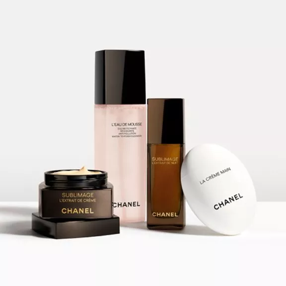collection of chanel skincare products