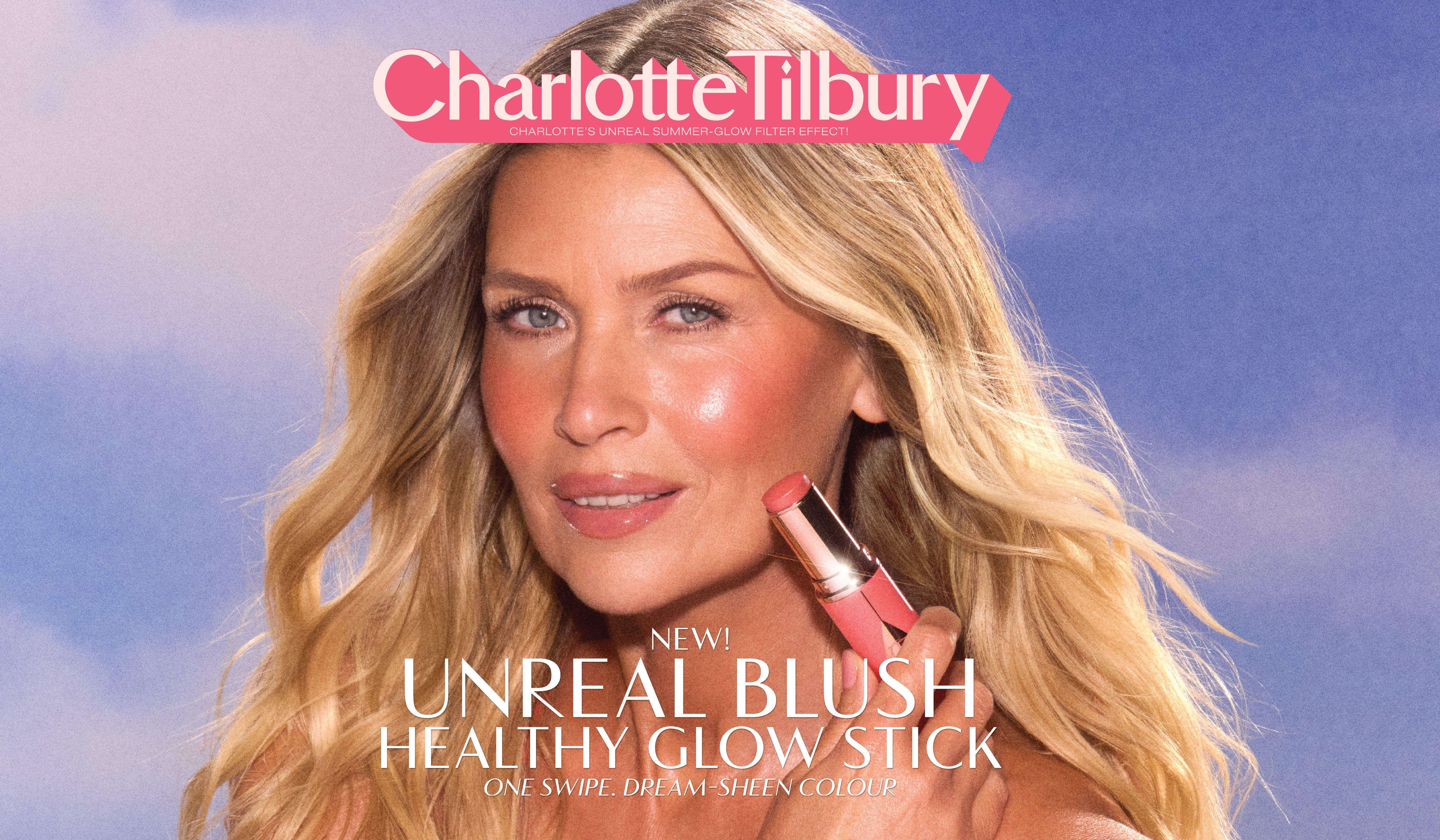 Charlotte Tilbury cosmetics, specifically highlighting a new product called the 