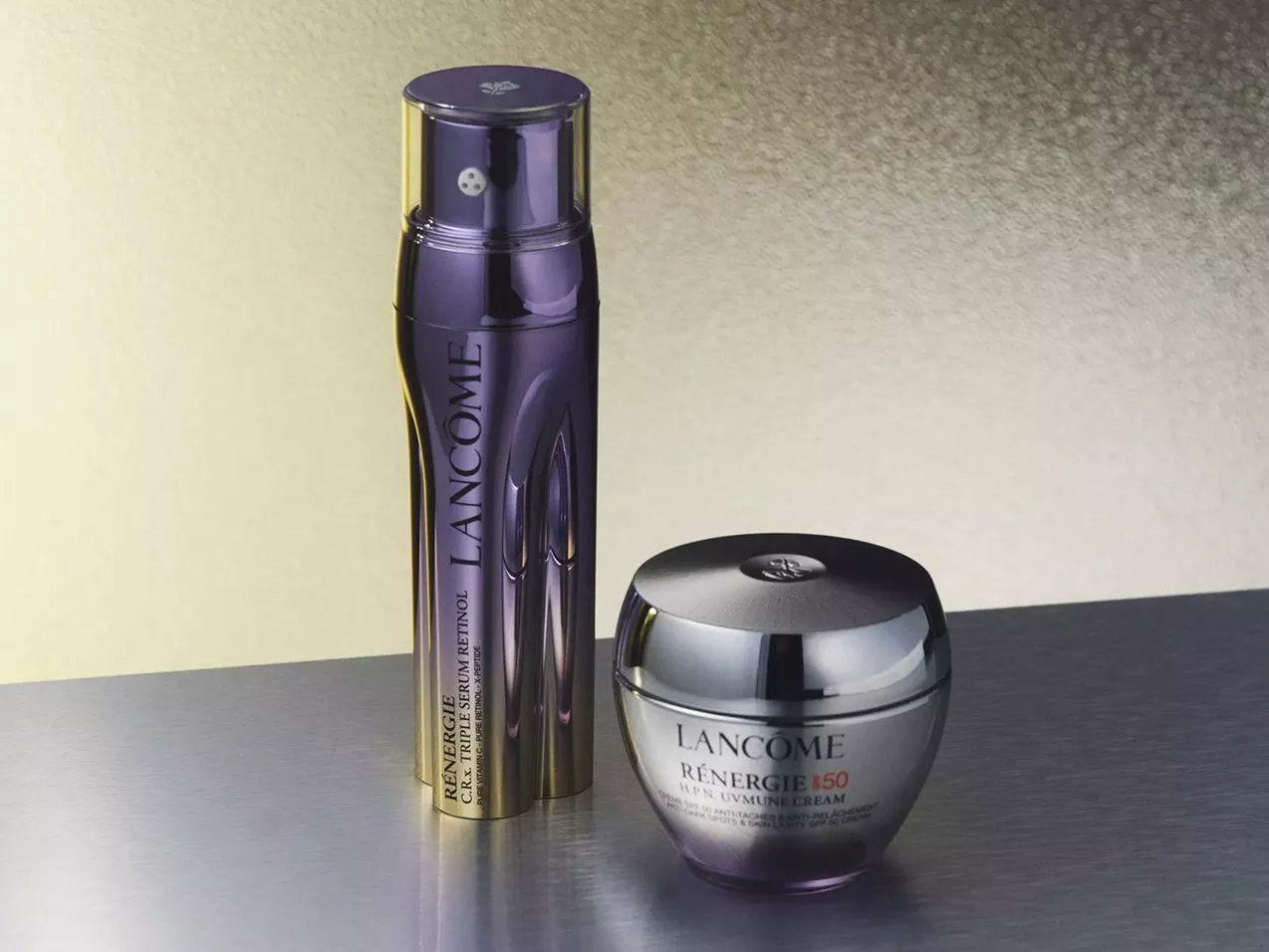Lancome face serum and cream