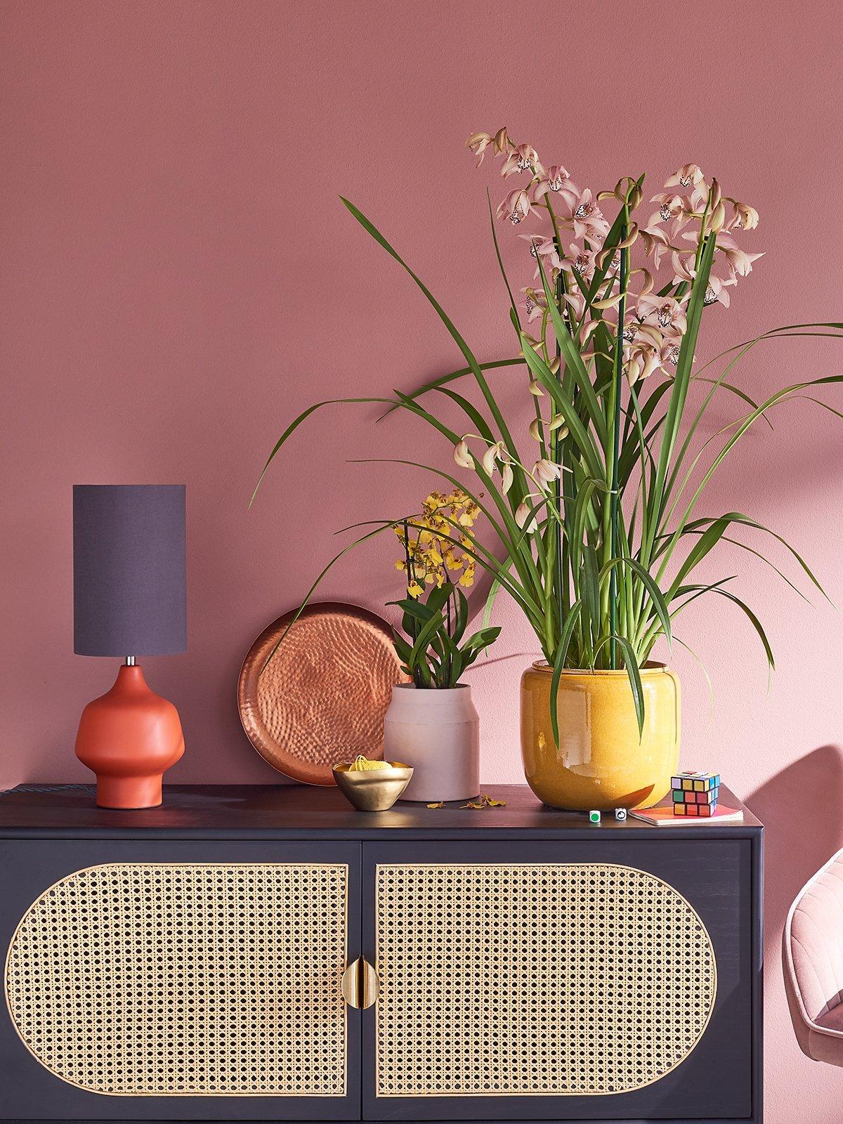 Contemporary Luxe - side cabinet, flowers and vase