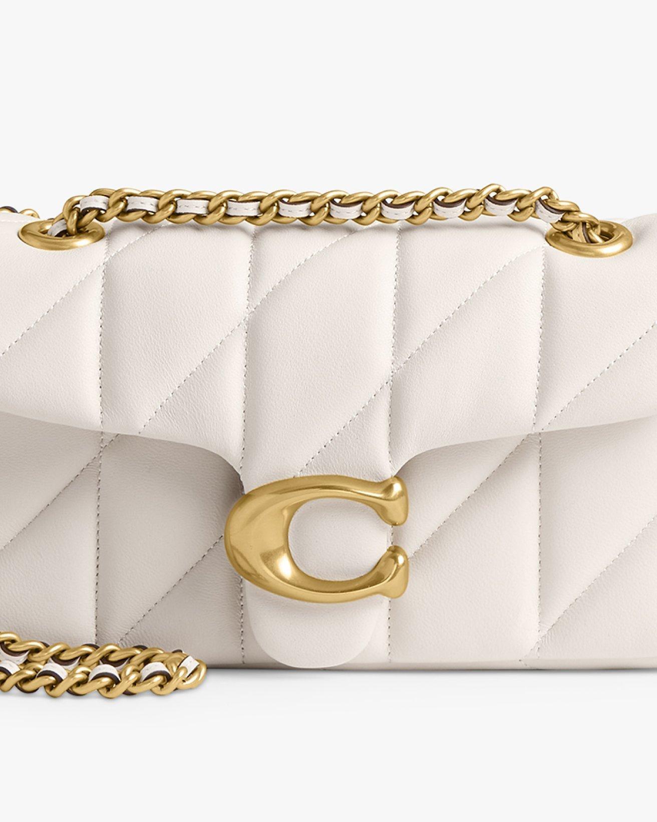 Coach Tabby 20 Quilted Leather Chain Strap Cross Body Bag, Chalk