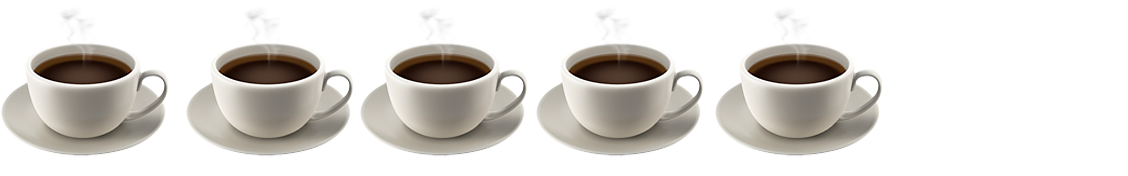 Image of 5 coffee cup emojis