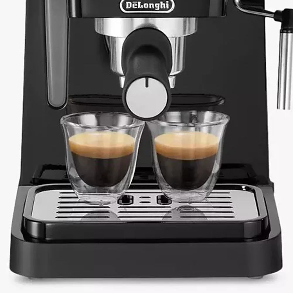 Two espresso shots made from a machine