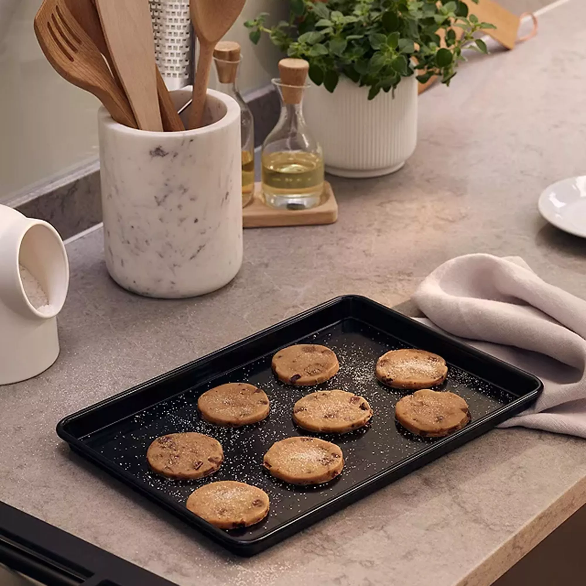 Welsh cakes on a baking tray 