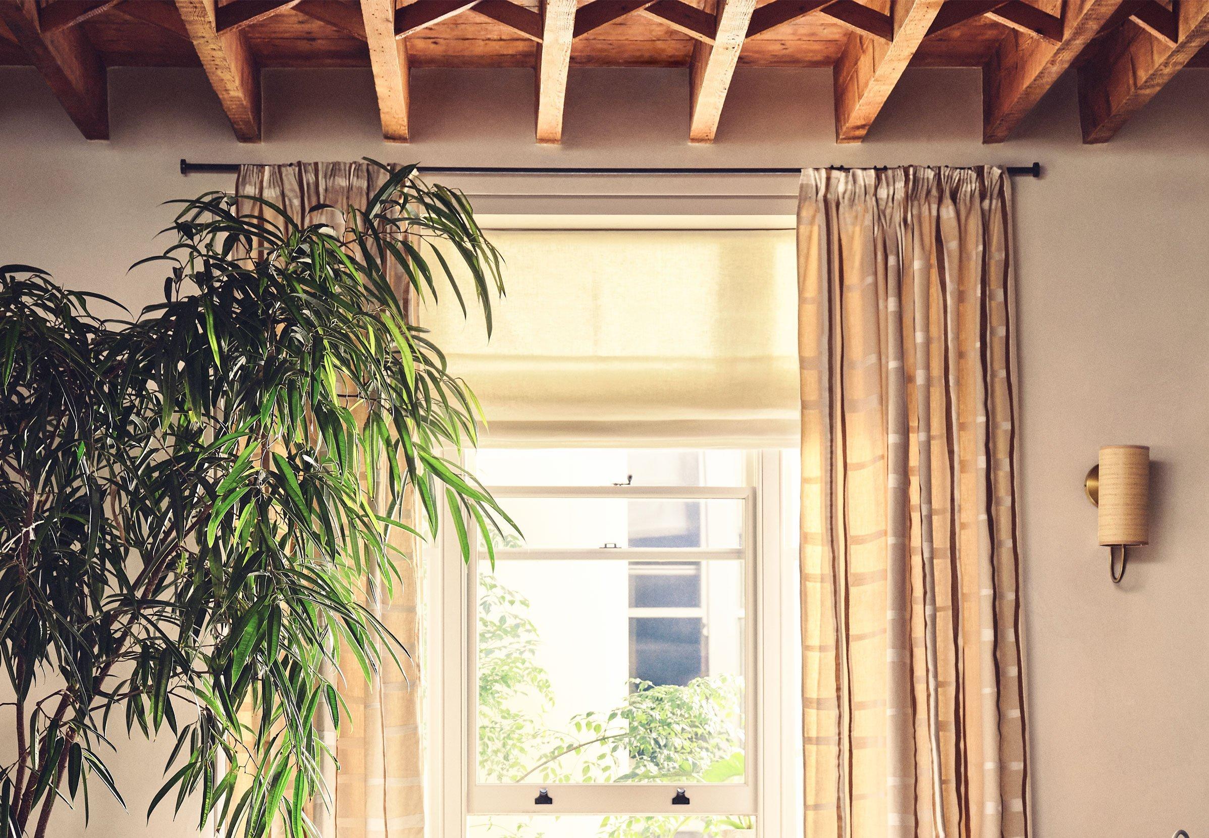 Image of a close up of curtains in a home