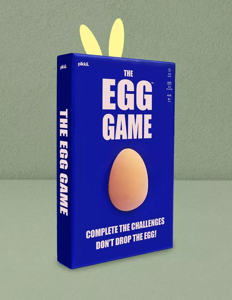 egg game with yellow bunny ears