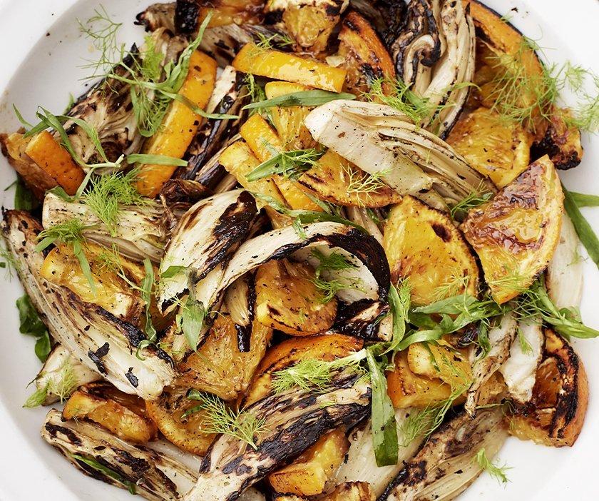 Burnt fennel and orange salad