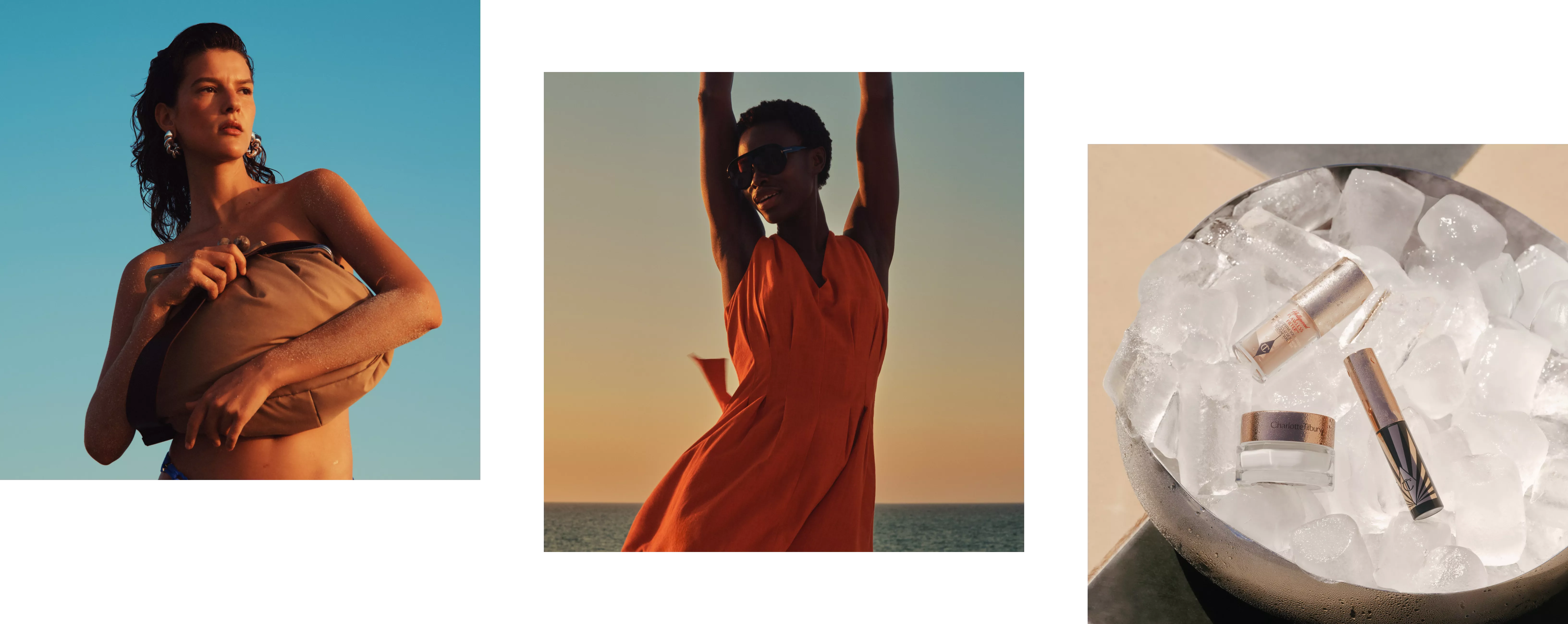 two images of women in the sunshine side by side