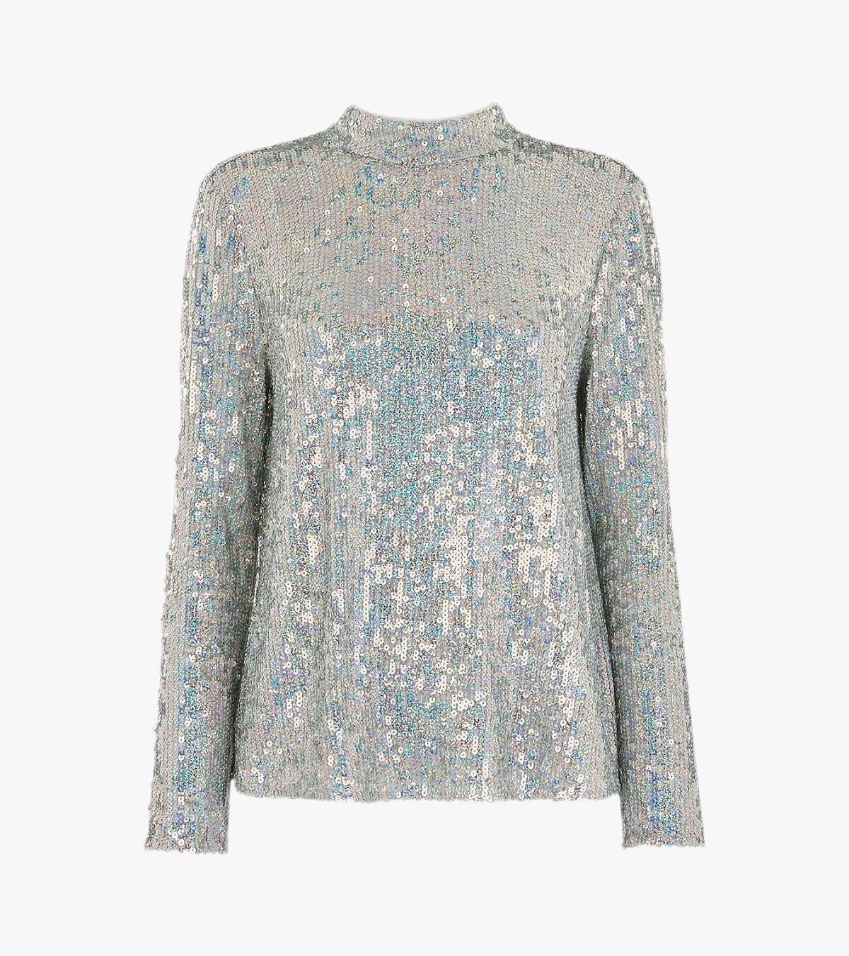 Whistles High Neck Sequin Top