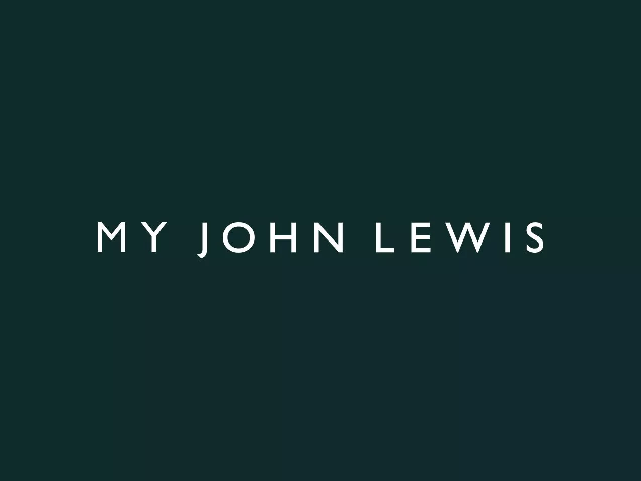 My John Lewis logo on dark green background, UK retailer branding for My John Lewis account and rewards programme