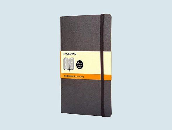 Moleskine Large Soft Cover Ruled Notebook, Black