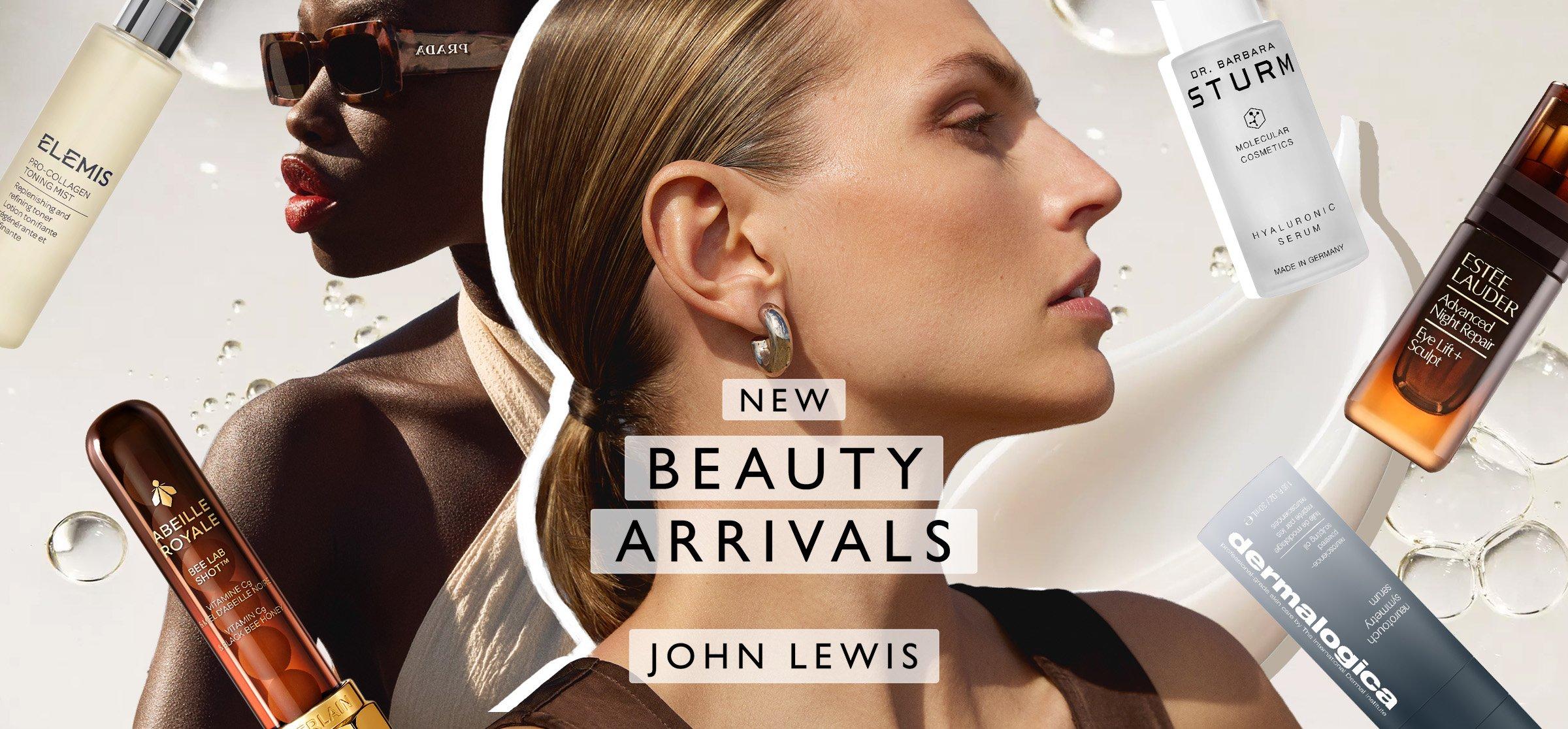 A collage of women and new in beauty products
