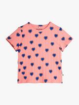 Mini Rodini Kids' Organic Cotton Blend T-Shirt, Pink Hearts