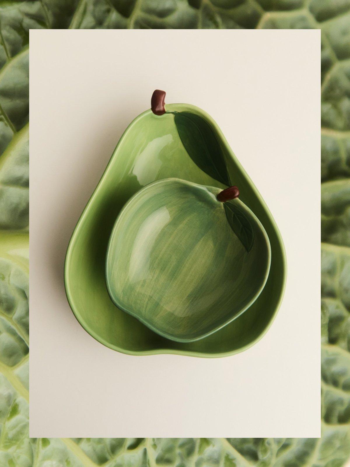 John Lewis X Deliciously Ella Apple and Pear Hand Painted Stoneware Serving Bowl