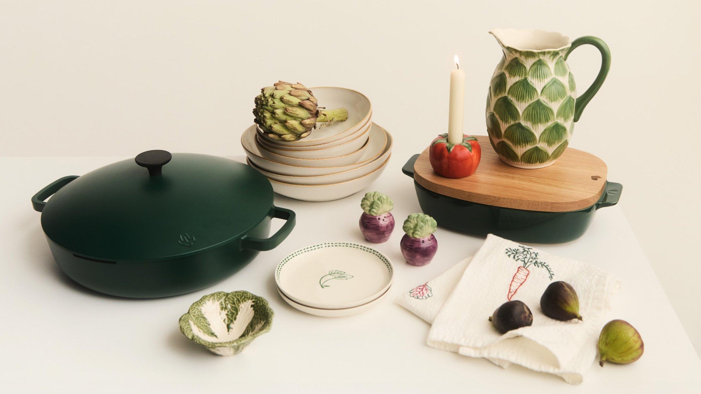 Selection of John Lewis X Deliciously Ella homeware products on display