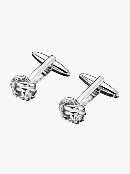 John Lewis Classic Knot Cufflinks, Silver, Silver