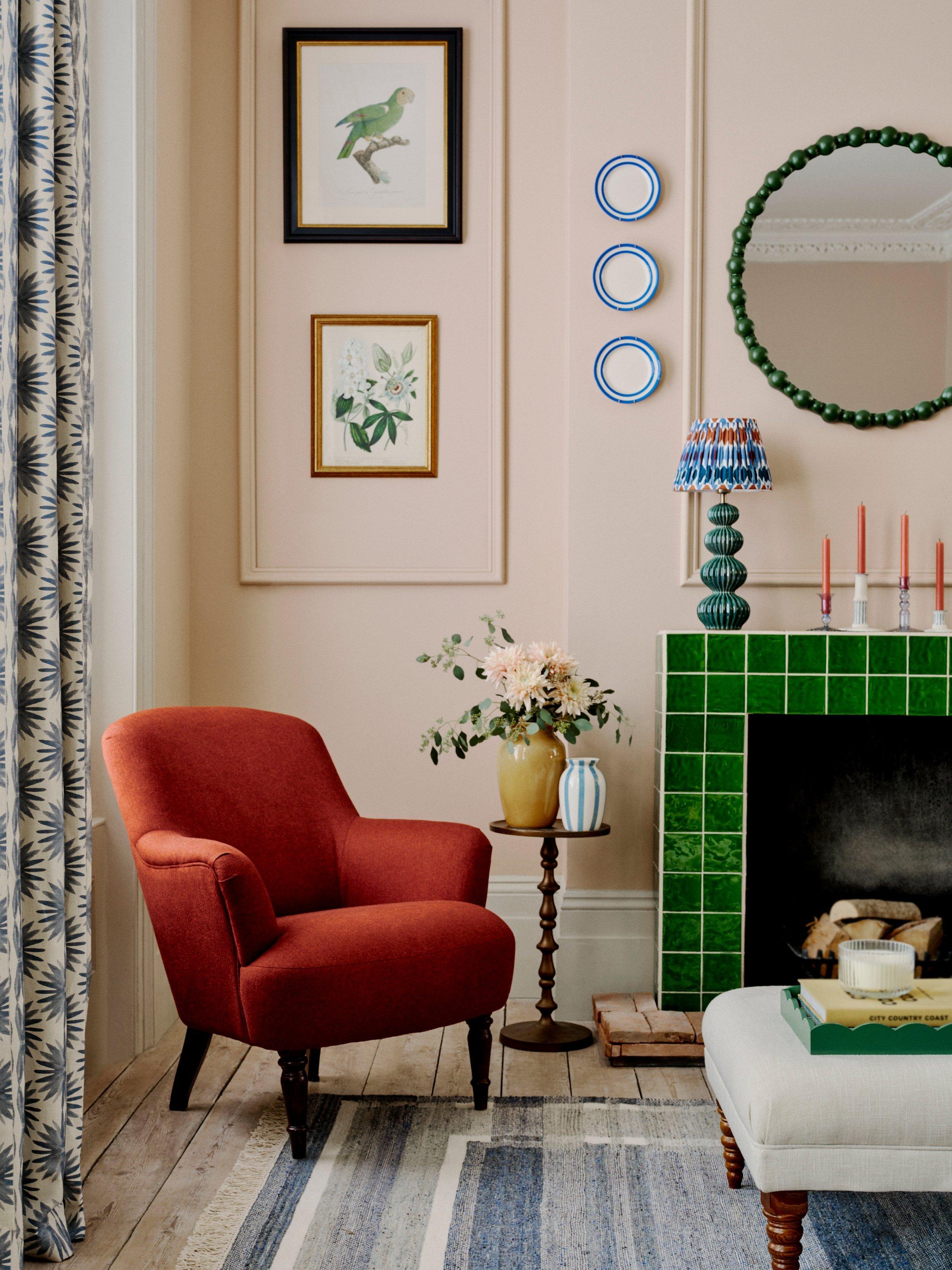 John Lewis Fireside Low Back Armchair, Dark Leg, Brushed Tweed Red