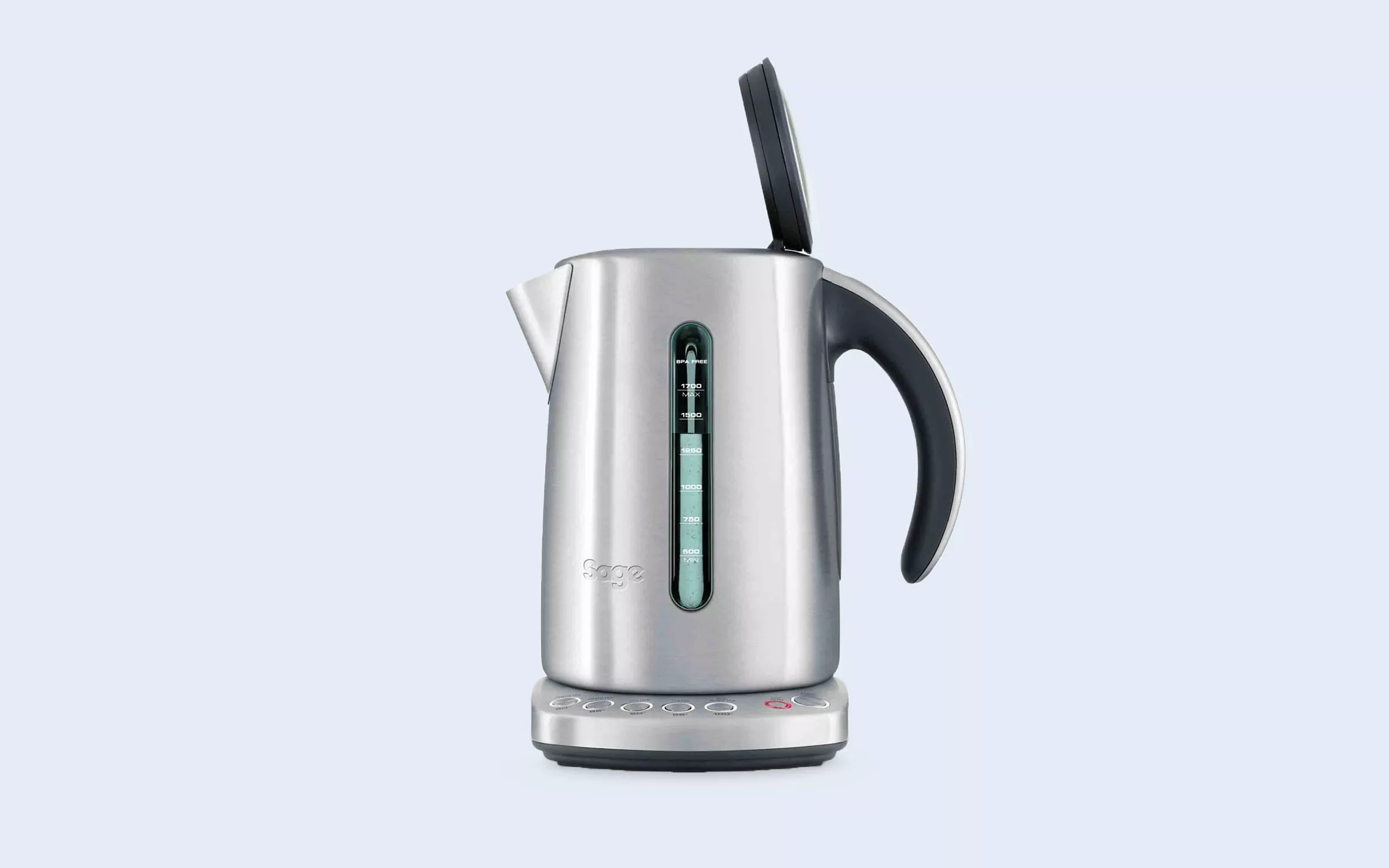 Sage Smart Kettle on a light blue background