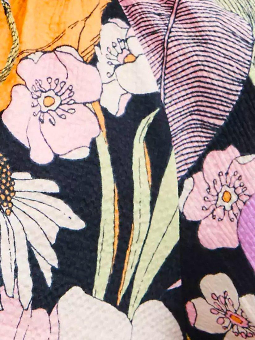 AND/OR Darwin Bloom Blouse, Black/Multi