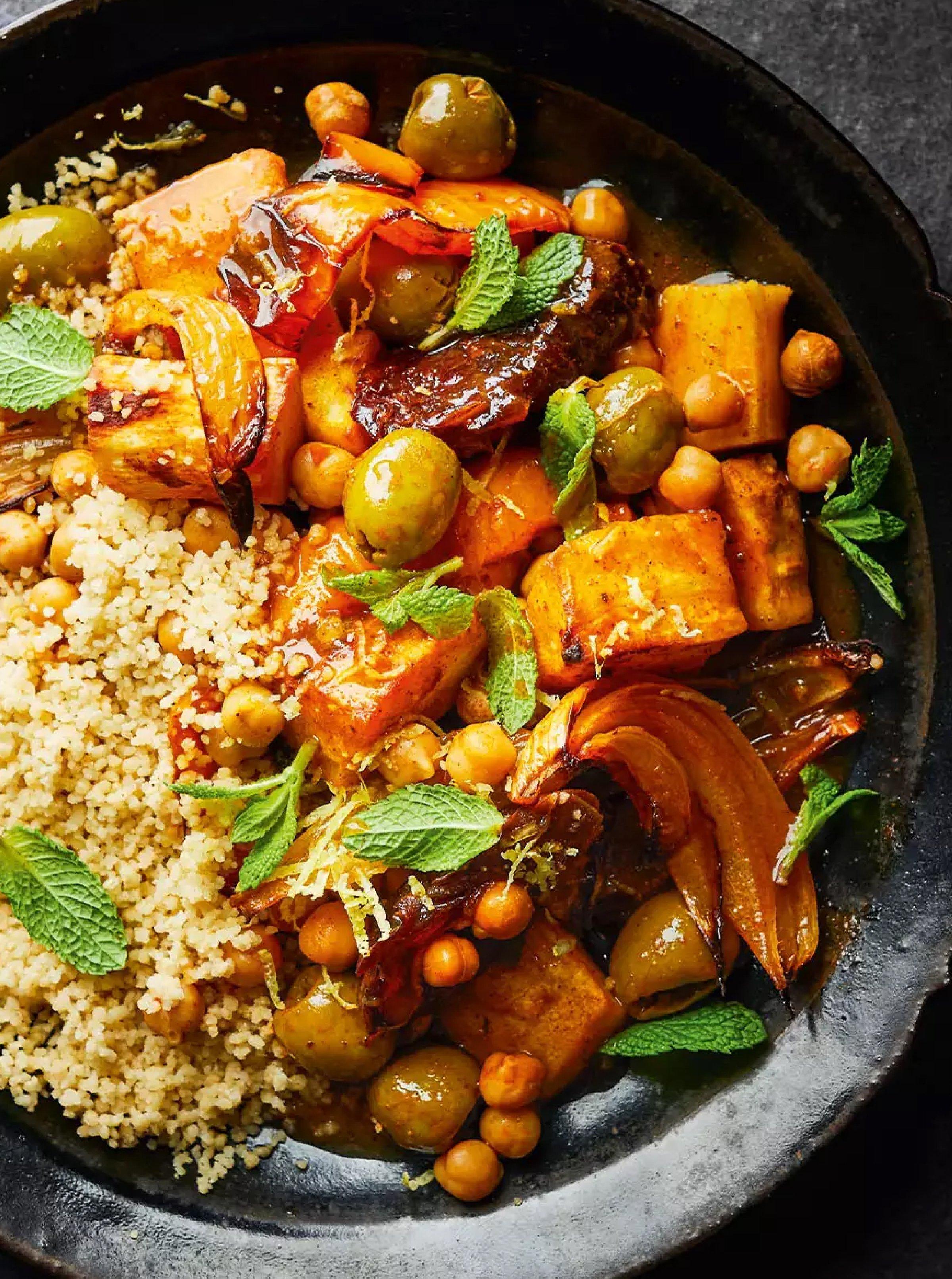 Air fryer Moroccan-style parsnip & green olive stew
