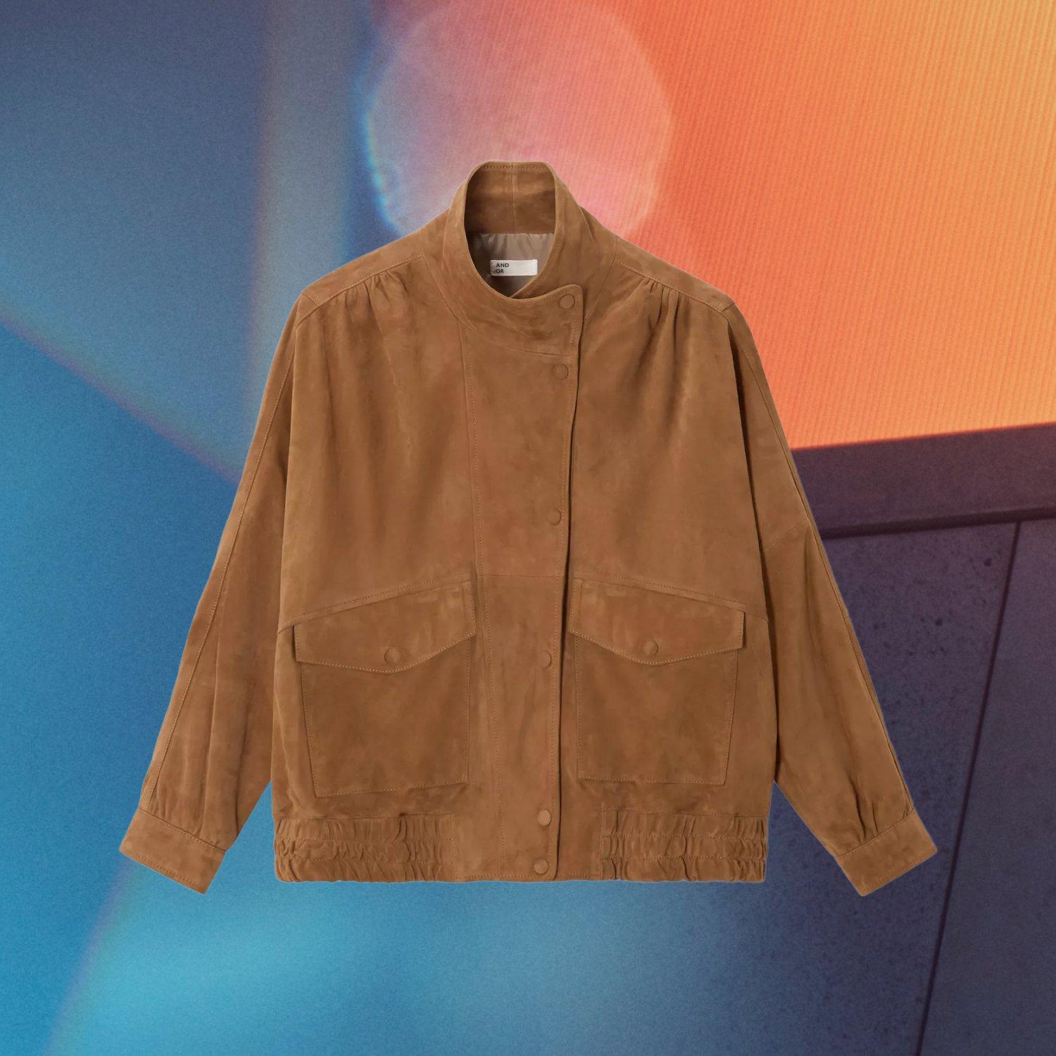 AND/OR Blouson Pure Suede Jacket, Tan