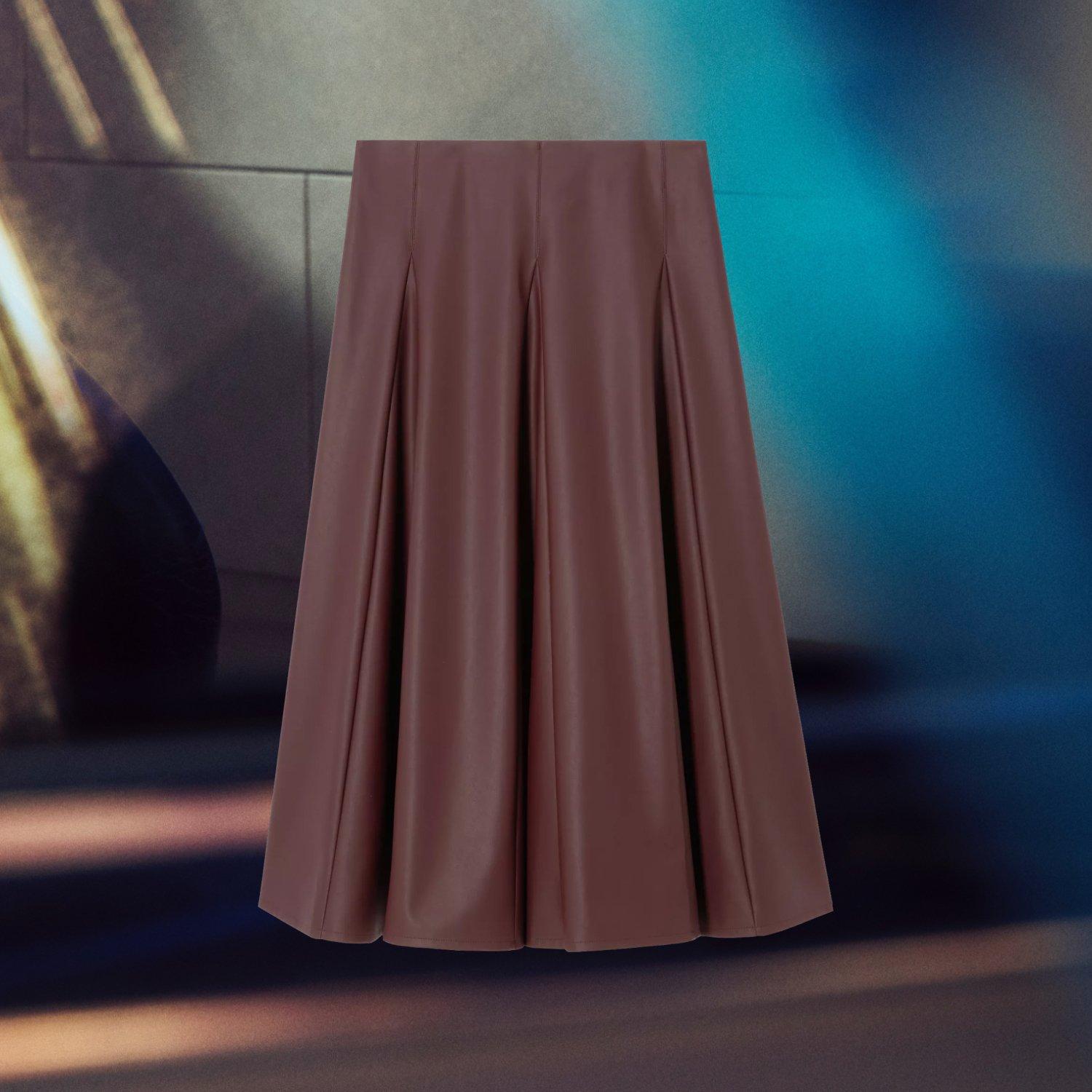 MM Nocera Faux Leather Skirt