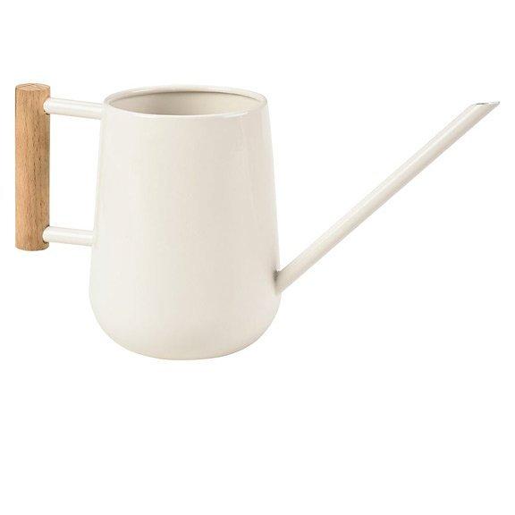 Burgon & Ball Enamel Succulent Indoor Watering Can, Cream, FSC-Certified (Beech Wood)