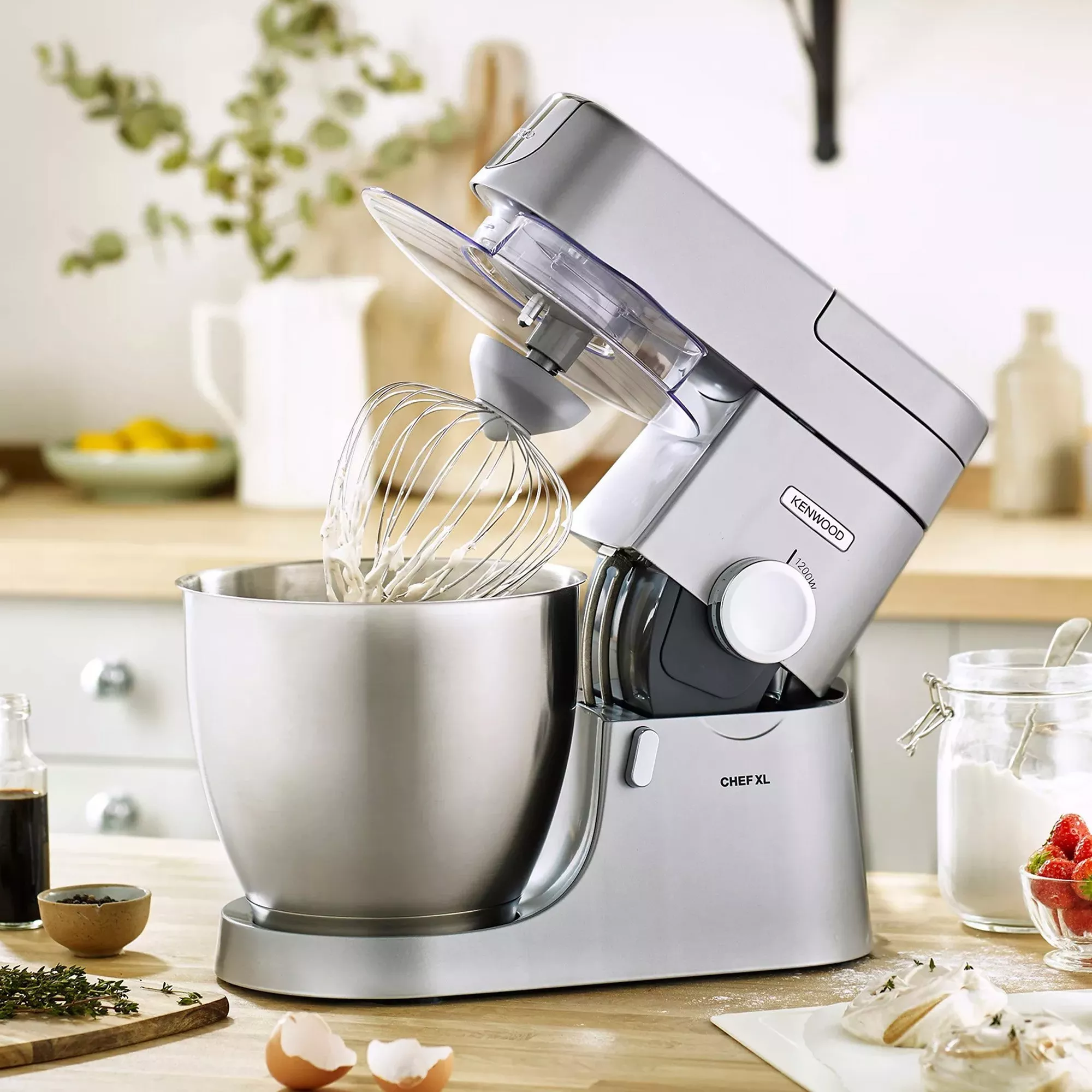 Food mixer with baking ingredients