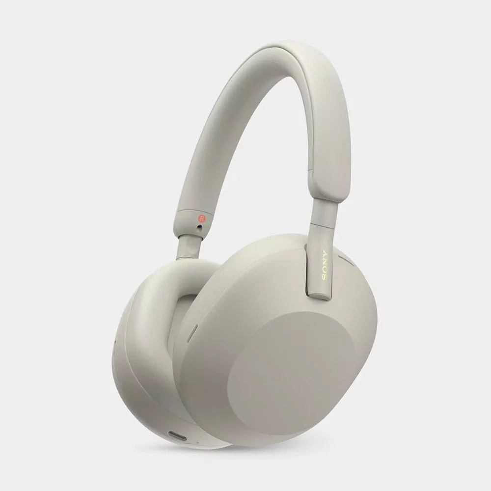 white sony over-ear headphones 
