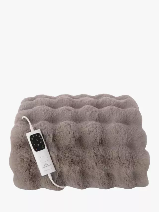 Brown faux fur blanket with controller