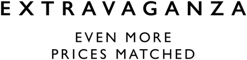 Text showing 'Extravaganza. Even more prices matched.'