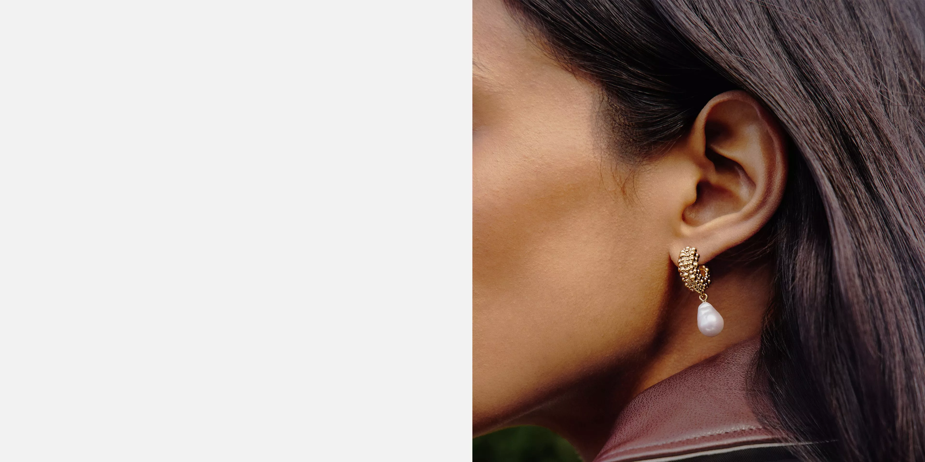 Missoma Baya Pearl Drop Hoop Earrings