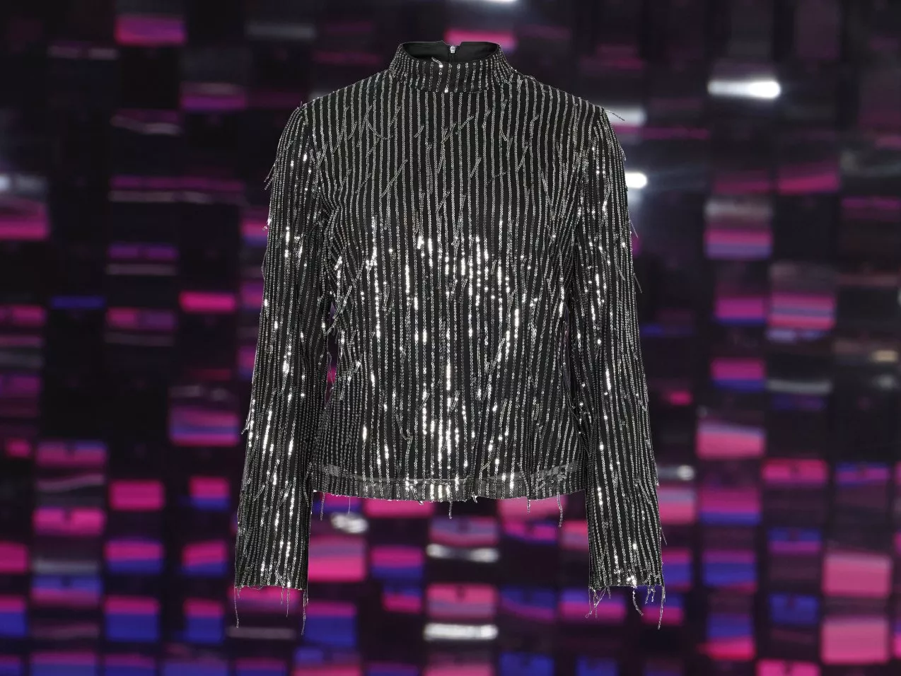 YAS Lantra Black Sequin Top