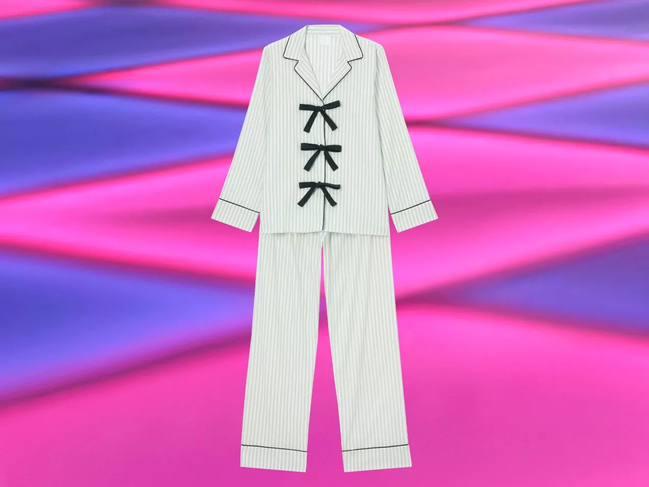 John Lewis Bow Stripe Pyjama Set