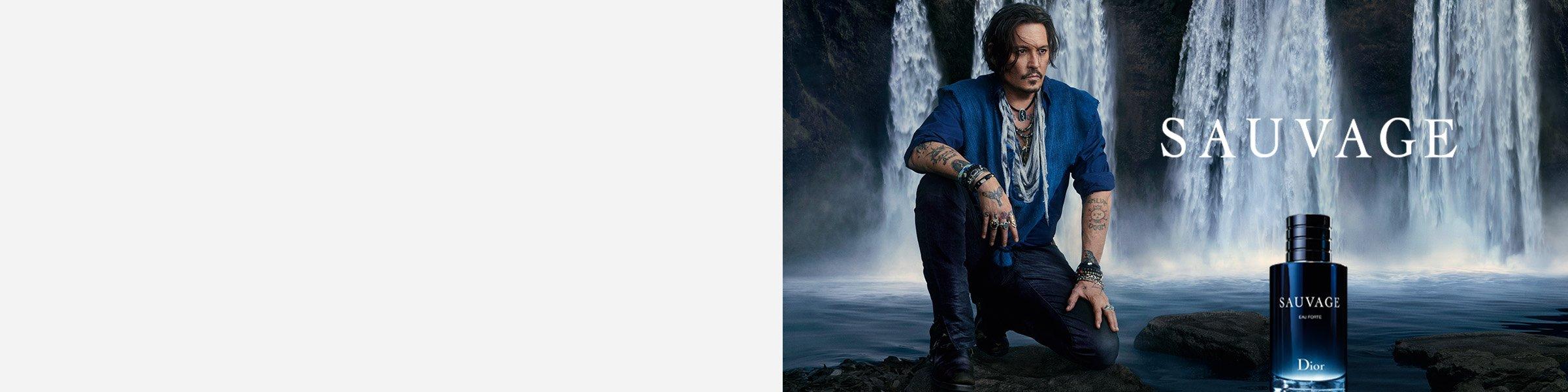 Johnny Depp with the Dior Sauvage bottle