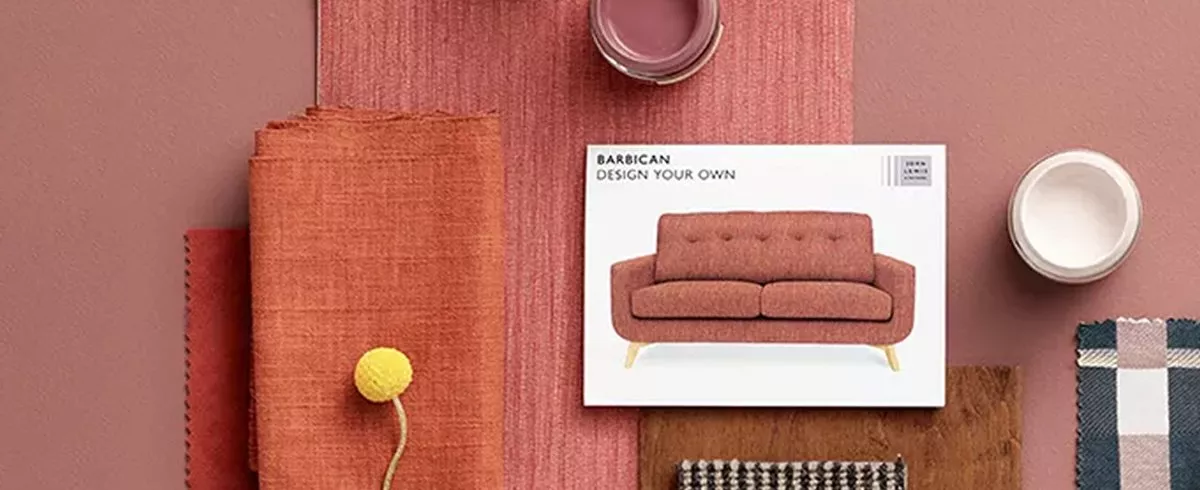 Sofa brochure on some fabrics swatches
