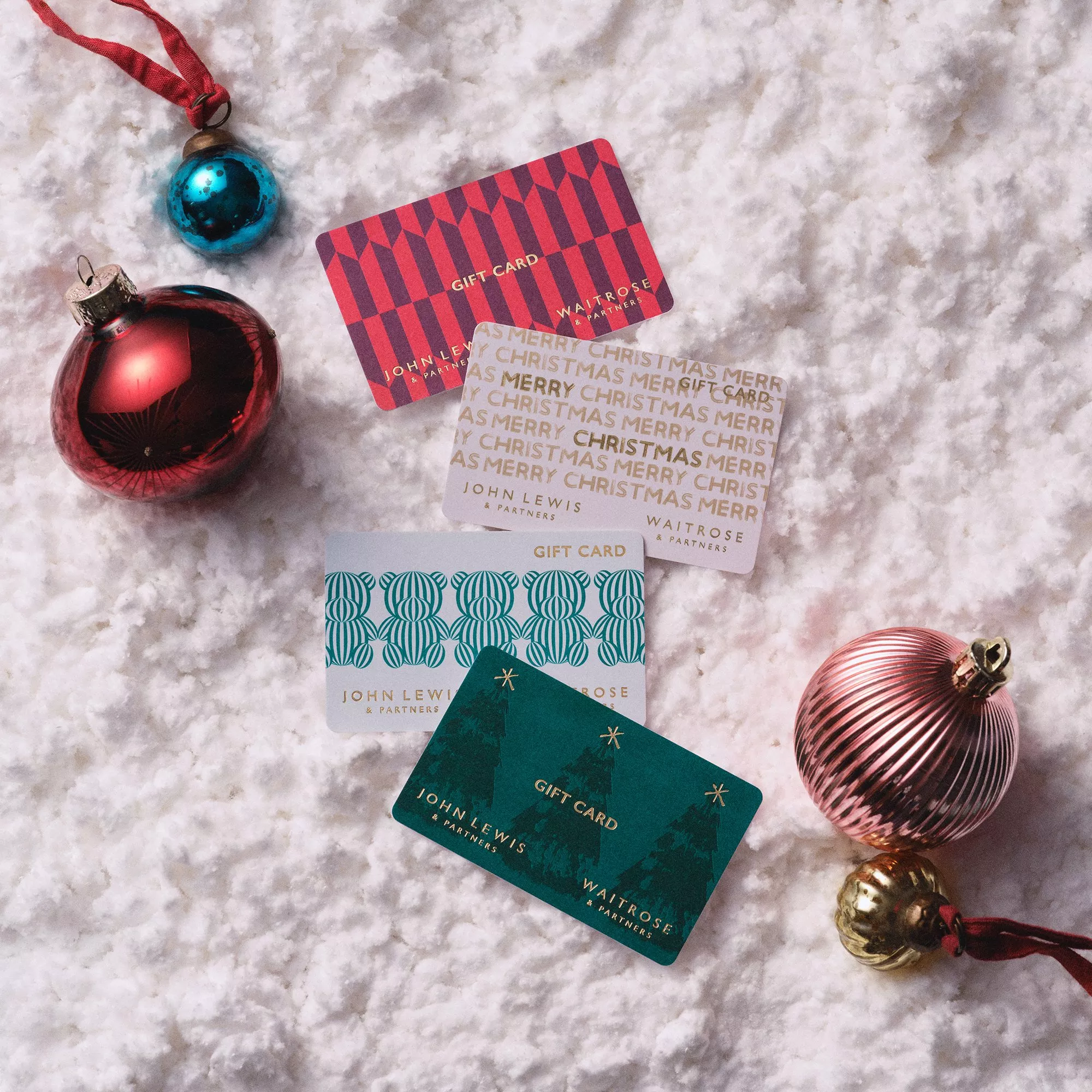 Image of gift cards in the snow