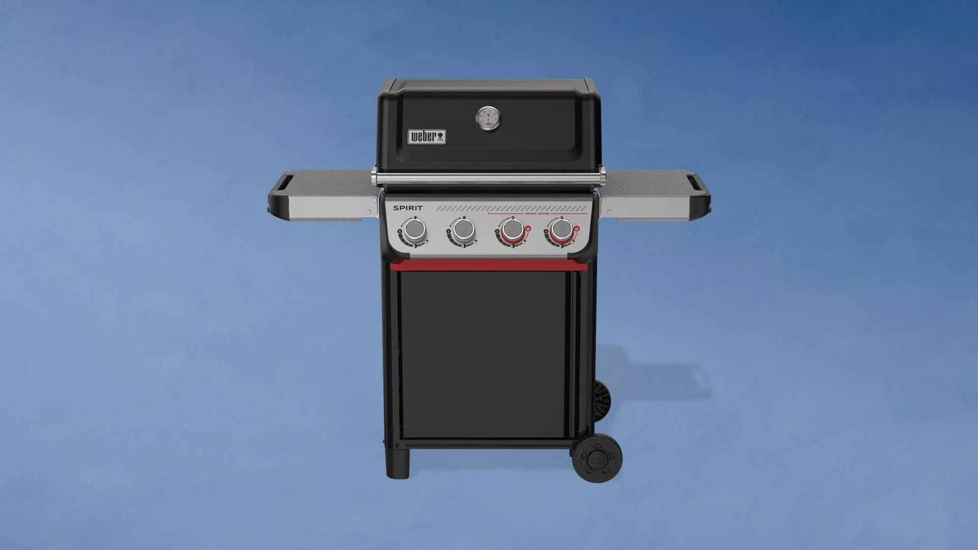 Modern coffee machine dispensing two cups of espresso against a blue background, showcasing sleek design.