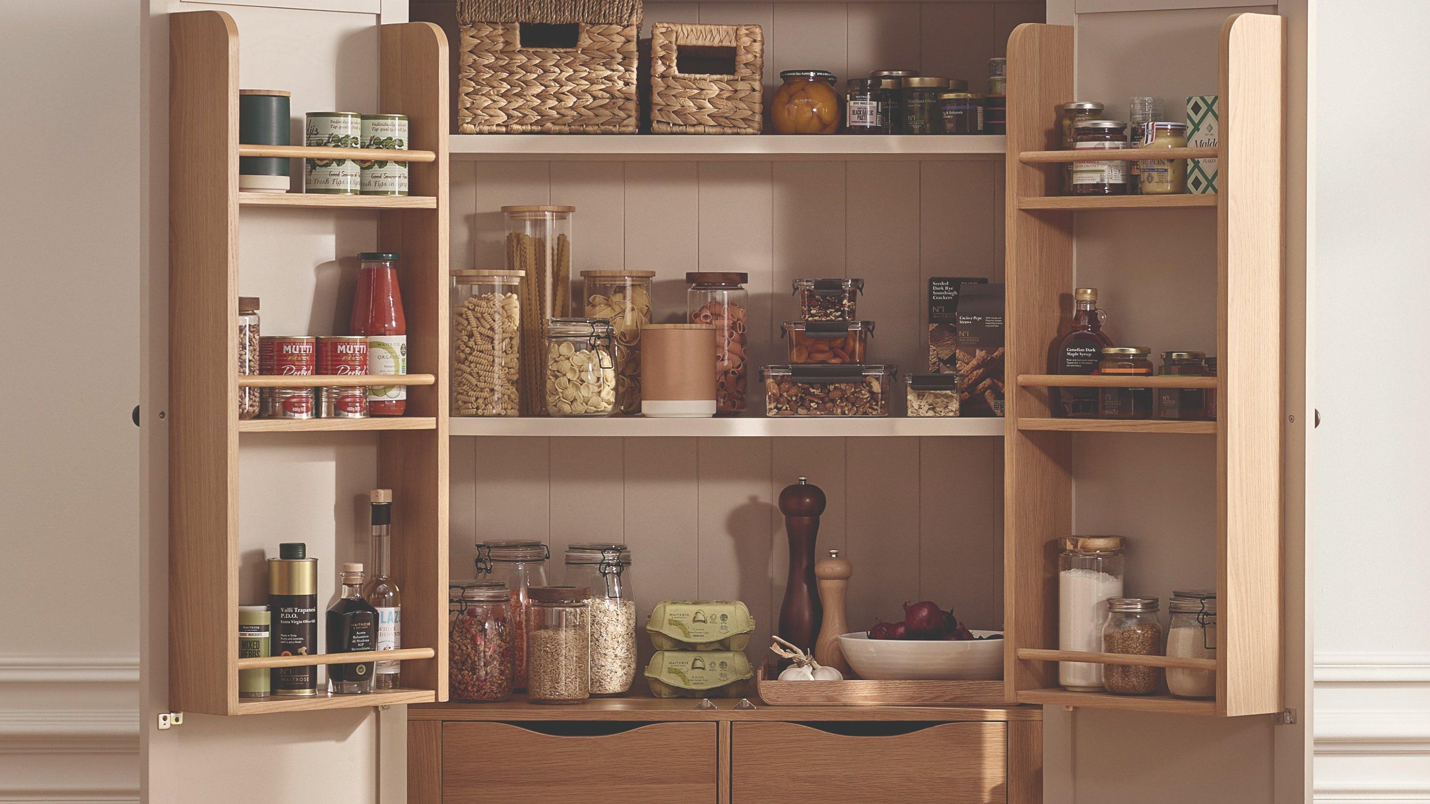 Image of a a full larder open