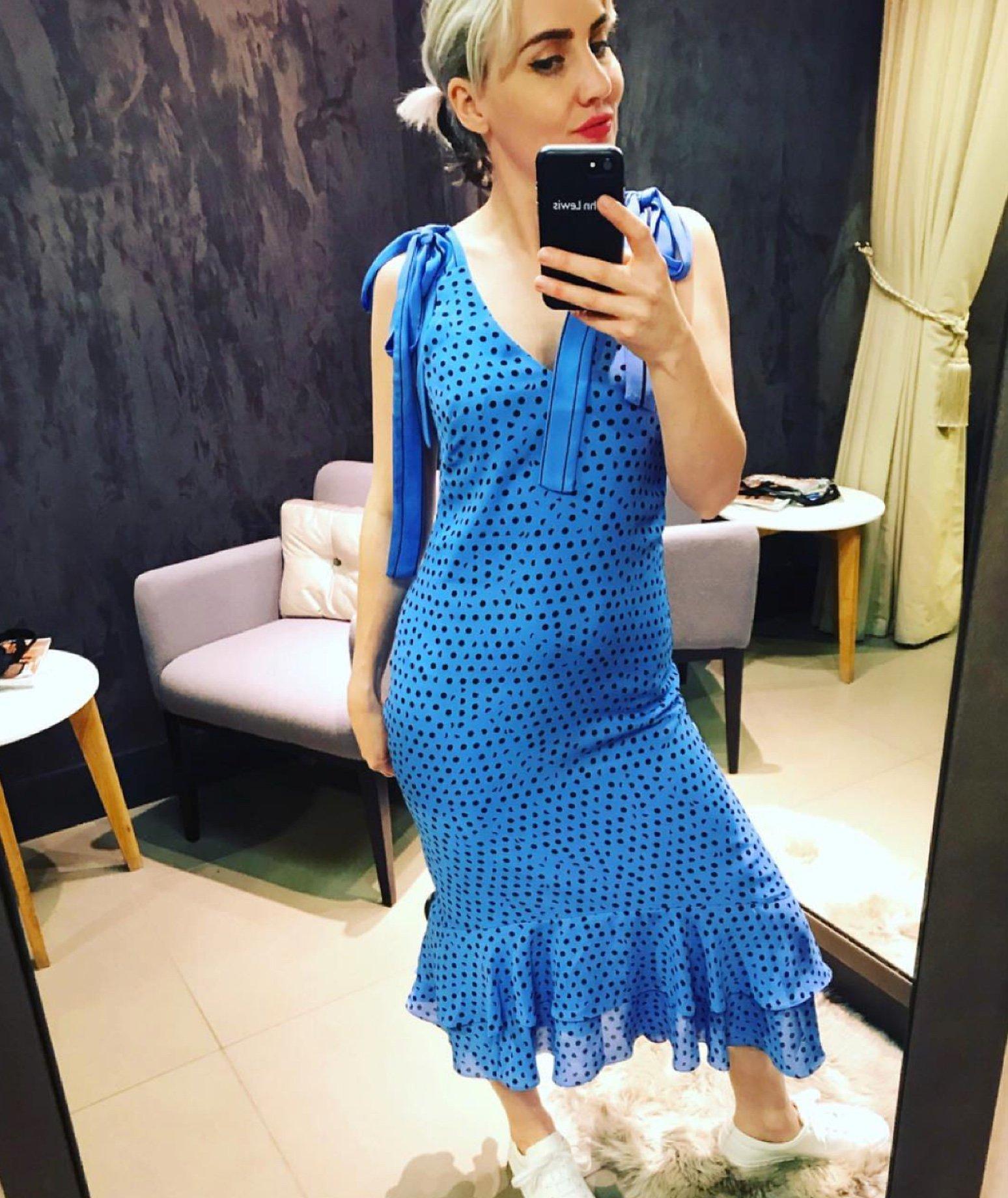 Hayley in her spotted dress