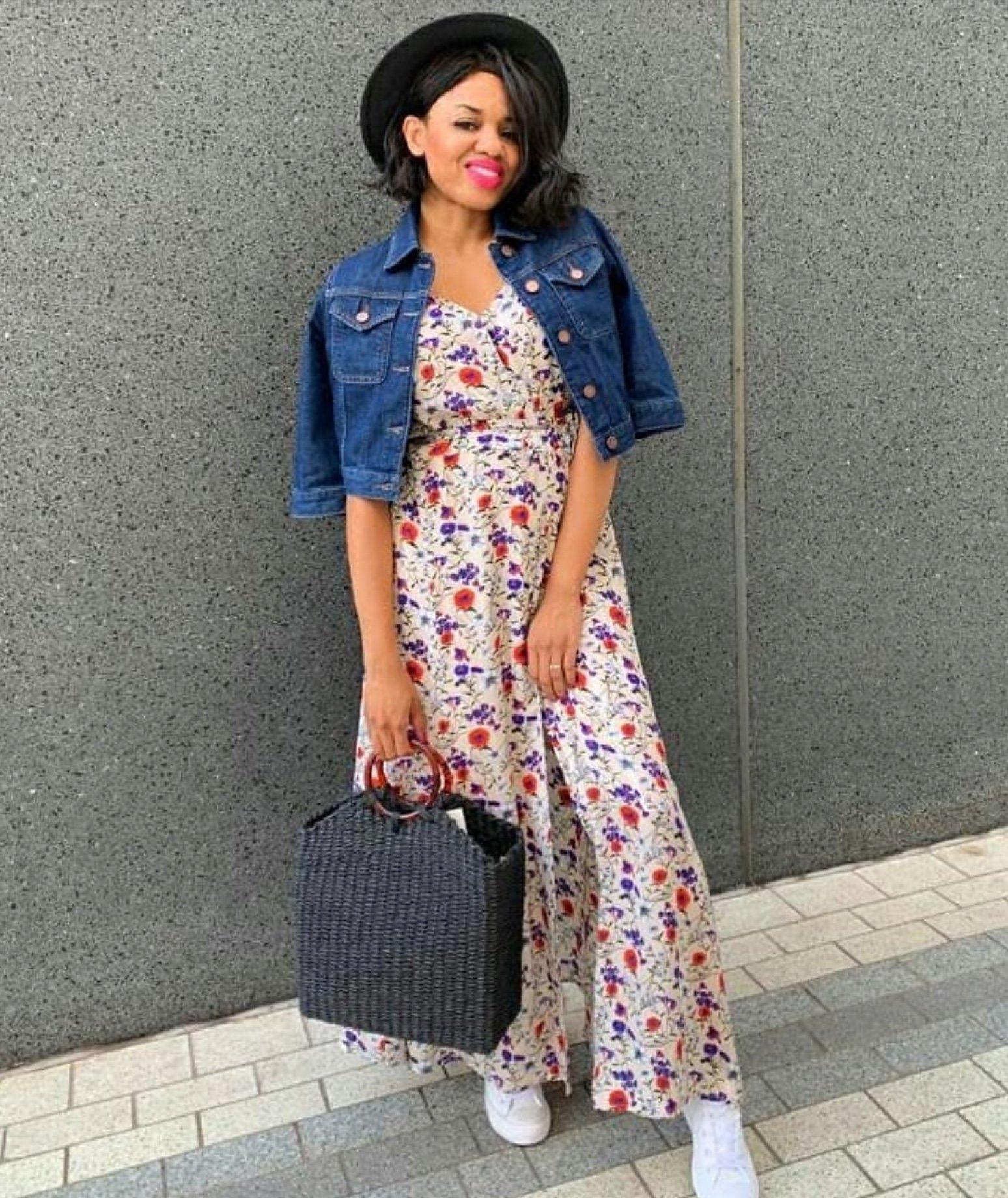 Jess in her floral maxi