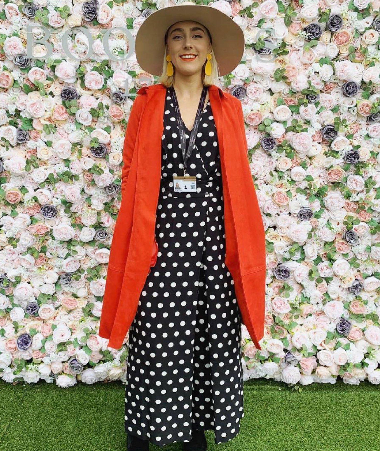 Steph in her race day outfit