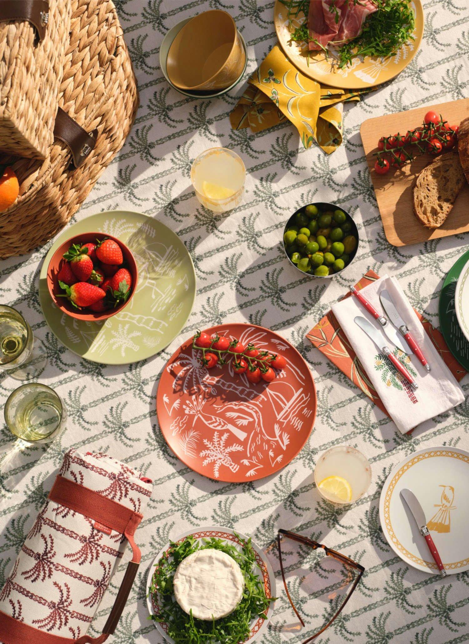 Summer dining flat lay