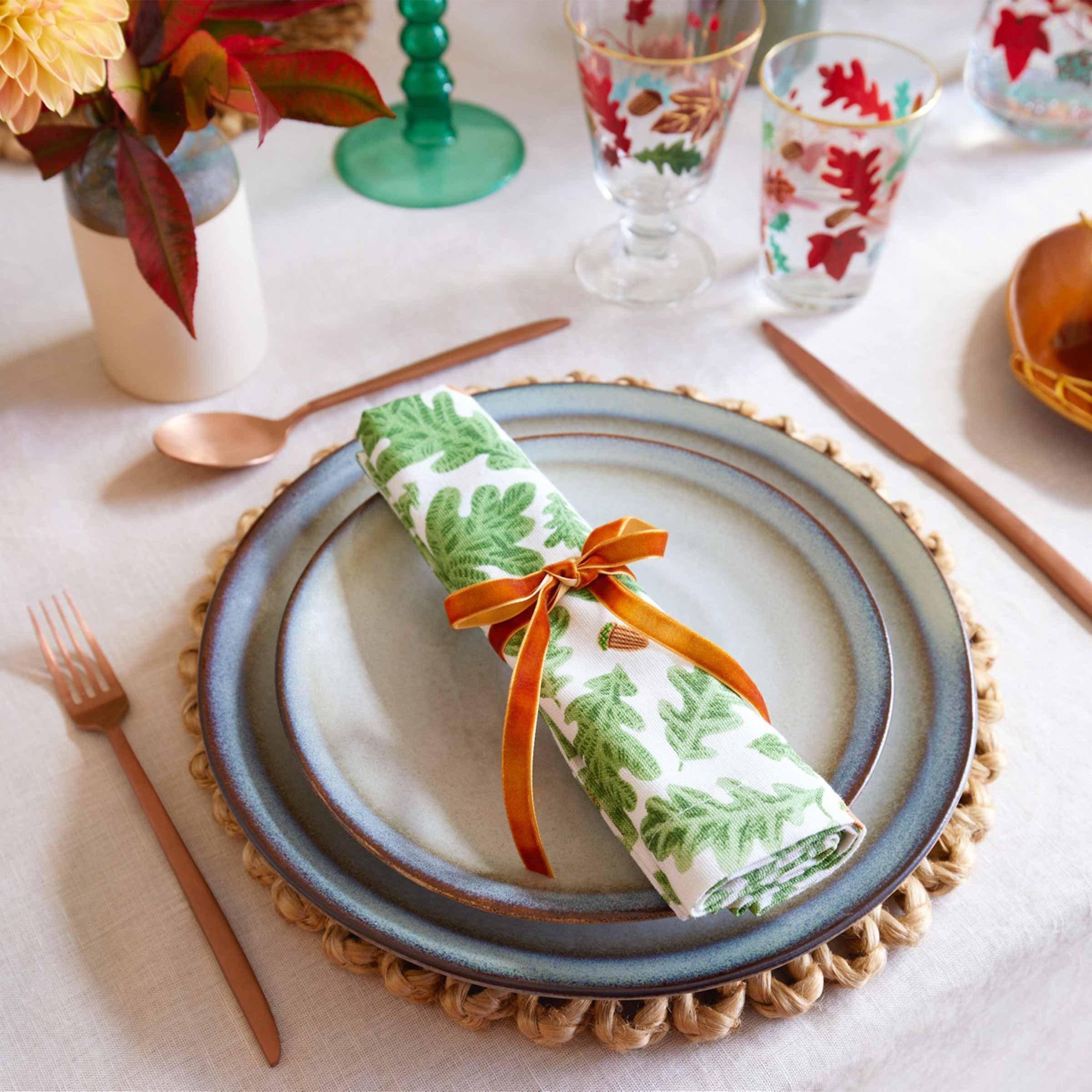 Table with placemat and napkin