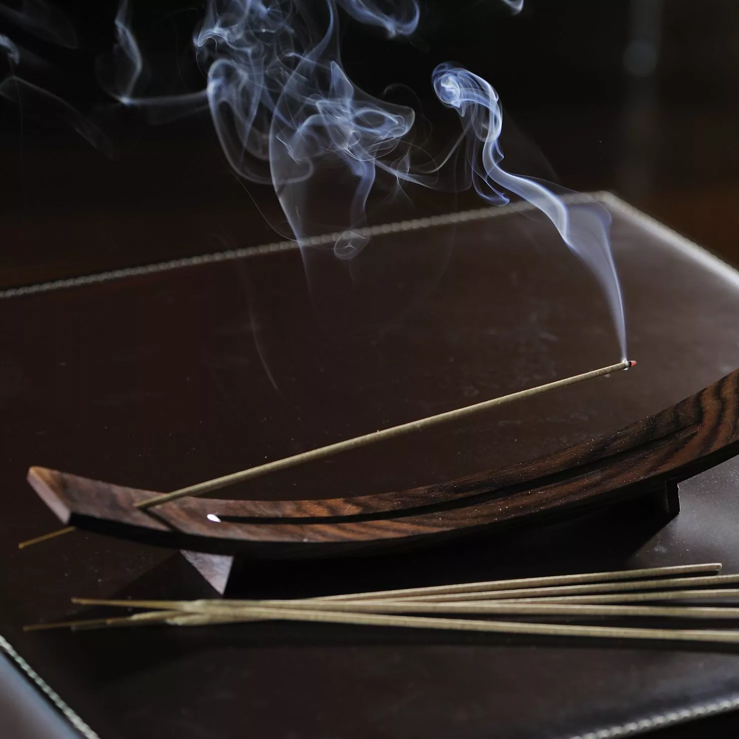 incense stick on a holder